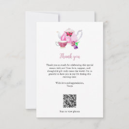 Cartão De Agradecimento Código QR da Festa de Chá de Panela Love is Brewin