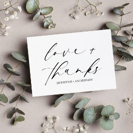 Cartão De Agradecimento Código QR de Casamento de Obrigados e Amor Elegant