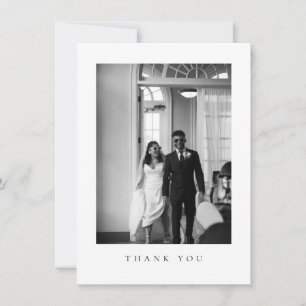 Cartão De Agradecimento Código QR de Foto de Casamento Formal Clássico