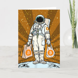 Cartão De Agradecimento Código Qr do Astronauta Criptográfico BITCOIN-HODL