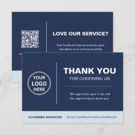 Cartão De Agradecimento Código QR do Logotipo dos Serviços de Limpeza Mode