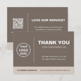 Cartão De Agradecimento Código QR do Logotipo dos Serviços de Limpeza Mode