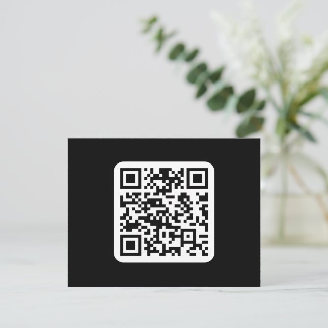 Cartão De Agradecimento Código QR moderno editável | Branco preto ou qualq (Em pé/Frente)