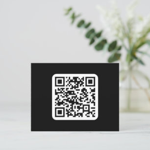 Cartão De Agradecimento Código QR moderno editável Branco preto ou qualq