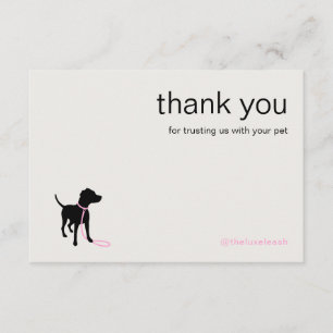 Cartão De Agradecimento Código QR Moderno para Passeio de Cachorro em Silh