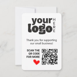 Cartão De Agradecimento Código Qr Obrigado por apoiar pequenas empresas