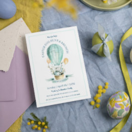 Cartão De Agradecimento Coelhinho de Páscoa e caçada e páscoa de ovos de b