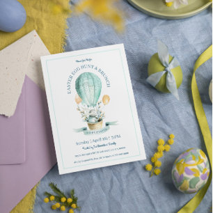 Cartão De Agradecimento Coelhinho de Páscoa e caçada e páscoa de ovos de b