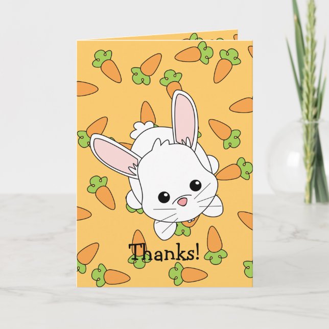 Cartão De Agradecimento Coelho bonito de Lil - personalizado (Frente)