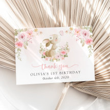 Coelho, Borboleta, Flores Rosa, Primeiro Aniversár