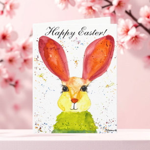 Cartão De Agradecimento Coelho Fofo de Aquarela Humor de Páscoa Tha