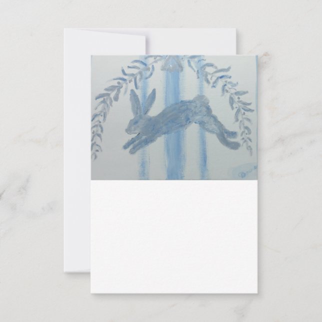 Cartão De Agradecimento Coelho francês do país (Frente)