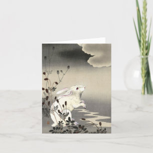 Cartão De Agradecimento Coelho na Lua Cheia por Ohara Koson