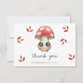 Cartão De Agradecimento Cogumelo bonito - obrigado chá de fraldas