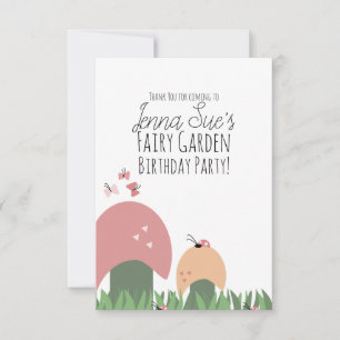 Cartão De Agradecimento Cogumelos De Jardim Láteos Damybugs Borboletas