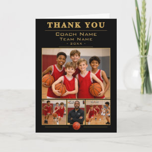 Cartão De Agradecimento Colagem da Equipe do Treinador de Basquete Foto 4