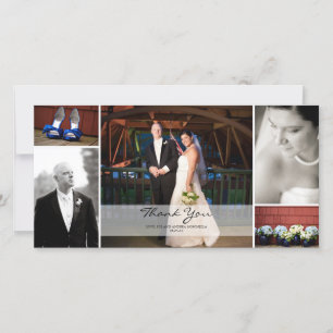 Cartão De Agradecimento Colagem da foto do casamento - obrigado