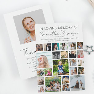 Cartão De Agradecimento Colagem de 24 Fotos Personalizada