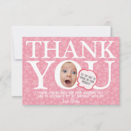 Cartão De Agradecimento Colagem de aniversário de bebê engraçado personali
