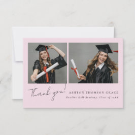 Cartão De Agradecimento Colagem de duas fotos, design moderno