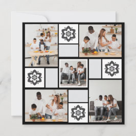 Cartão De Agradecimento Colagem de Fotografias com design Floral 5