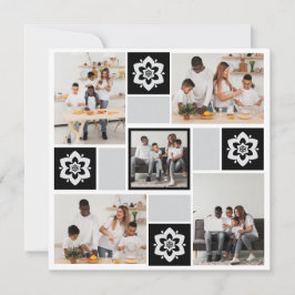 Cartão De Agradecimento Colagem de Fotografias com design Floral 5