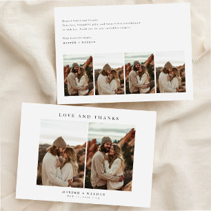Cartão De Agradecimento Colagem de Fotografias de Boho Minimalista