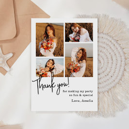 Cartão De Agradecimento Colagem de Fotografias de festa de aniversário