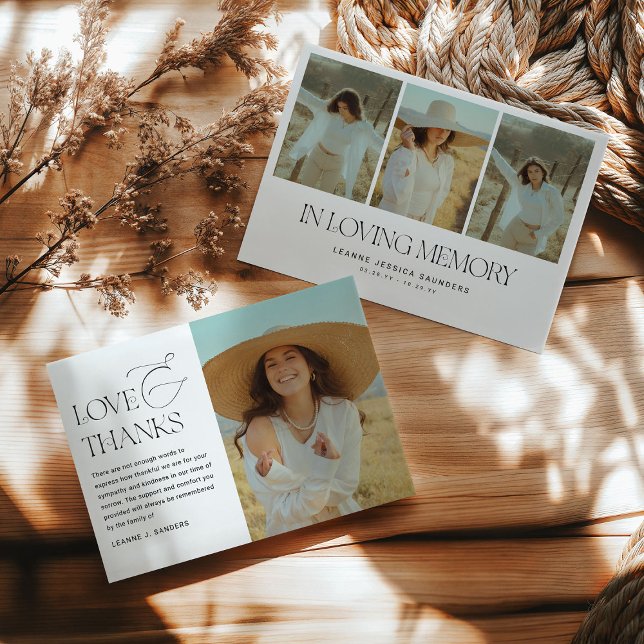 Cartão De Agradecimento Colagem de Fotografias de na moda no Funeral de Me (Criador carregado)