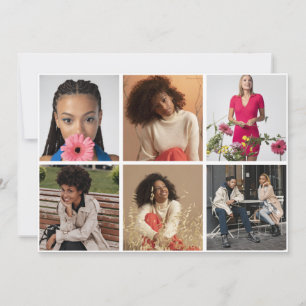 Cartão De Agradecimento Colagem de Fotografias do Design 6