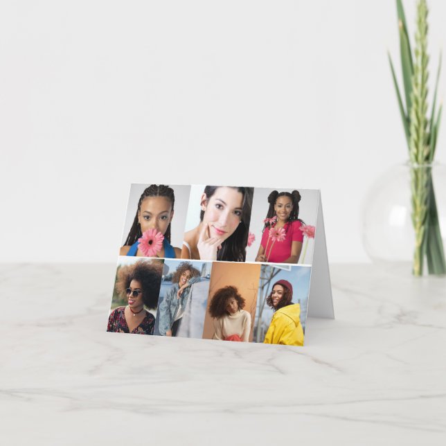 Cartão De Agradecimento Colagem de Fotografias do Design 7 (Frente)