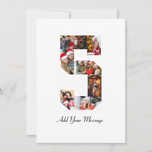 Cartão De Agradecimento Colagem de Fotografias Preta e Branco Número 5 (Frente)