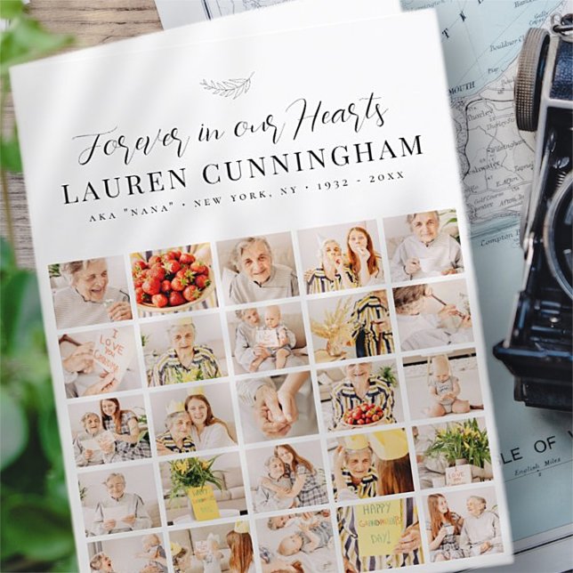 Cartão De Agradecimento Colagem de Fotografias Simples e Moderna Memorial  (Criador carregado)