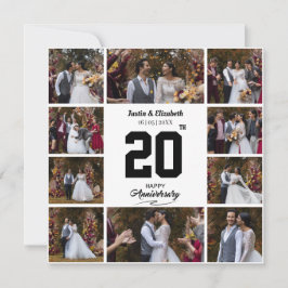 Cartão De Agradecimento Colagem de Fotos de Aniversário Feliz 10