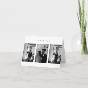 Cartão De Agradecimento Colagem de Fotos de Casamento Clássico Código QR D