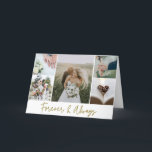 Cartão De Agradecimento Colagem de Fotos de Casamento Elegante Obrigado<br><div class="desc">Compartilhe cinco das suas fotos favoritas do dia do casamento com este elegante casamento do Forever e do Sempre. Adicione a sua mensagem personalizada ao dentro do cartão e envie um e-mail para sua família e amigos,  agradecendo-os por fazerem parte do seu dia especial.</div>