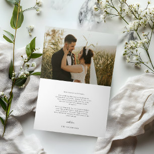 Cartão De Agradecimento Colagem de Fotos de Flores Minimalista Moderna Cas