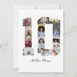 Cartão De Agradecimento Colagem de Fotos do Número 10