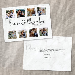Cartão De Agradecimento Colagem de Fotos em Letra de Forma - Amor e Agrade