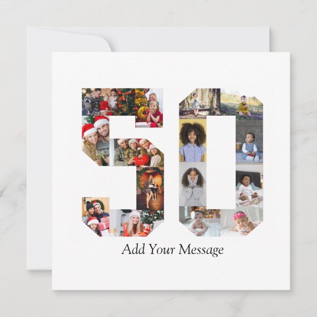 Cartão De Agradecimento Colagem de Fotos Número 50 (Frente)