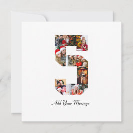 Cartão De Agradecimento Colagem de Fotos Número 5 Preto e Branco