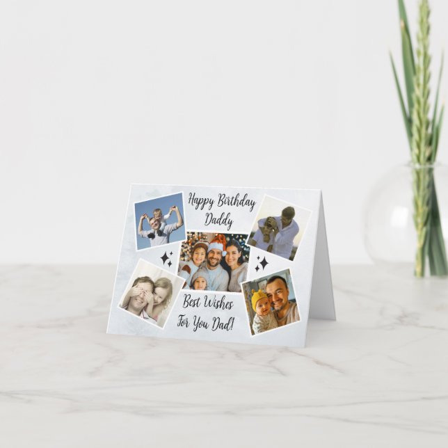 Cartão De Agradecimento Colagem de Fotos Personalizada do Pai Feliz 5 do D (Frente)