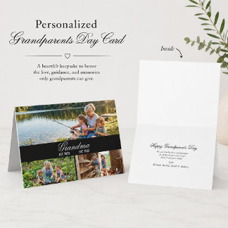 Cartão De Agradecimento Colagem de Fotos Personalizadas do Dia dos Avós