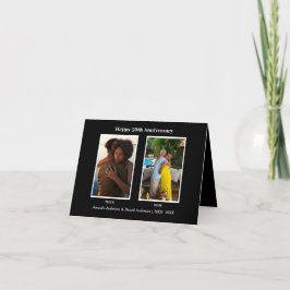 Cartão De Agradecimento Colagem de Fotos Preto e Branco 2 Aniversário