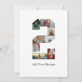 Cartão De Agradecimento Colagem de Fotos Preto e Branco Número 2