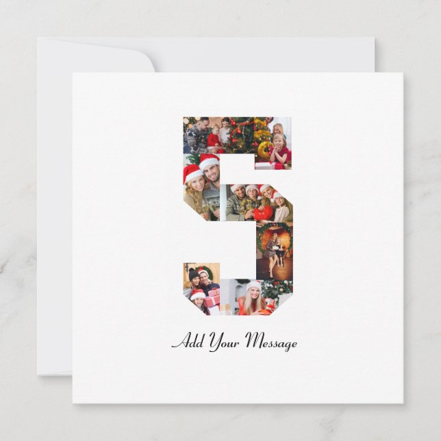 Cartão De Agradecimento Colagem de Fotos Preto e Branco Número 5 (Frente)