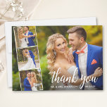 Cartão De Agradecimento Colagem Fotográfica de Casamento de Caligrafia Mod<br><div class="desc">Cartões de agradecimentos de Colagem Fotográfica de Casamento de Script de Caligrafia Elegante Moderno</div>