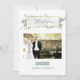 Cartão De Agradecimento Colagem Geométrica de Fotos Eucalyptus