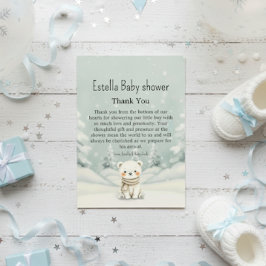 Cartão De Agradecimento Cold Outside Winter Polar Bear Gender Neutral