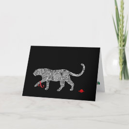Cartão De Agradecimento Coleção de Caos de Natal: Leopardo